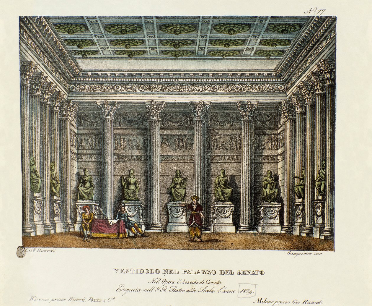 The Vestibule of the Palace of the Senate (Act I). Scenography for the Opera 