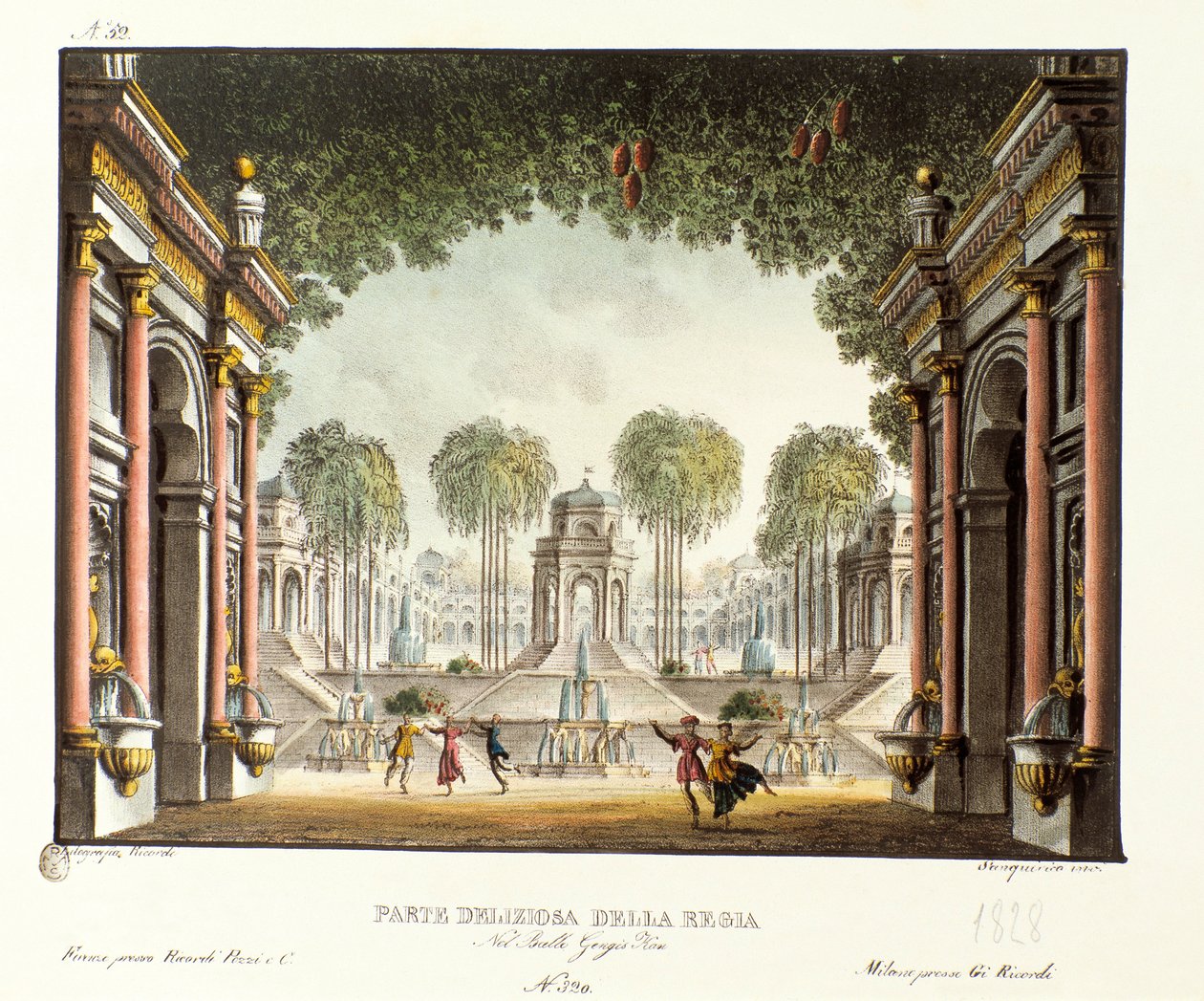 View of the Royal Court of the Palace of Genghis Khan Scenography for the Ballet 