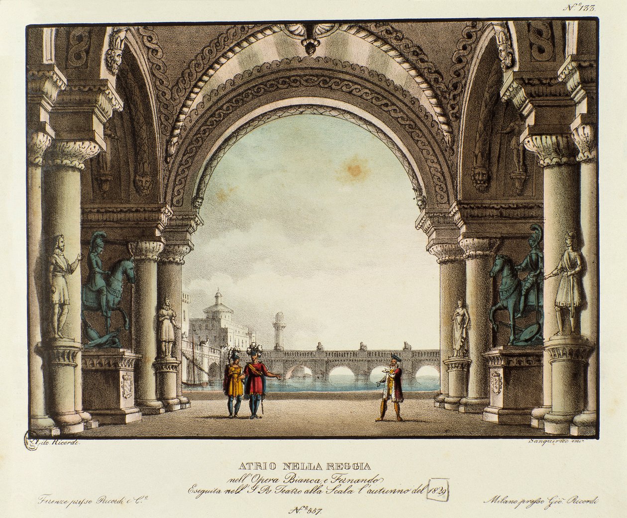 View of the Hall of the Royal Palace Scenography for the Representation in 1829 of the Opera 