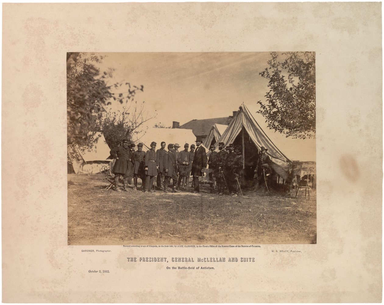 The President, General McClellan and Suite on Antietam, 3rd October, 1862 by Alexander Gardner