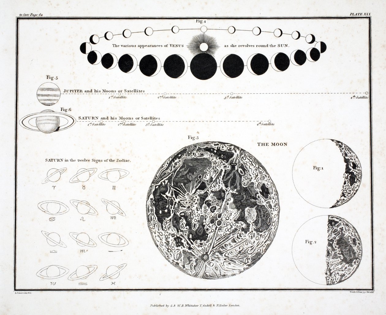 The Moon, Venus and Saturn (Plate XXX), from 