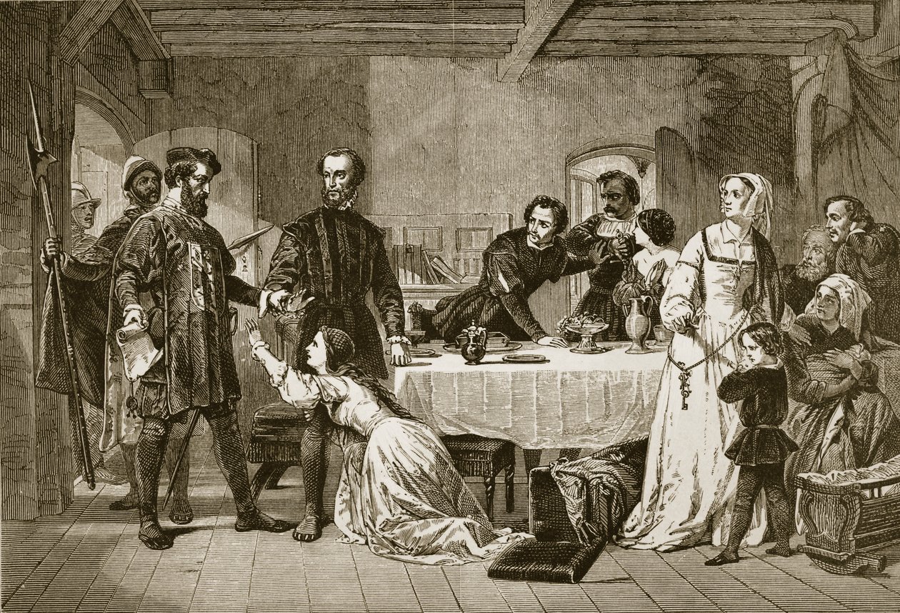 The arrest of John Brown of Ashford, a Lollard, 1517 (engraved by J. and G.P. Nicholls) by Alexander Johnston