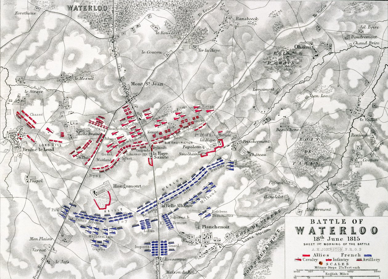 Battle of Waterloo, 18th June 1815 by Alexander Keith Johnston