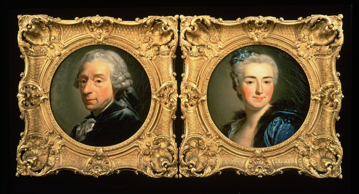 Portraits of Francois Boucher (1703-70) and his Wife Marie-Jeanne Buseau by Alexander Roslin