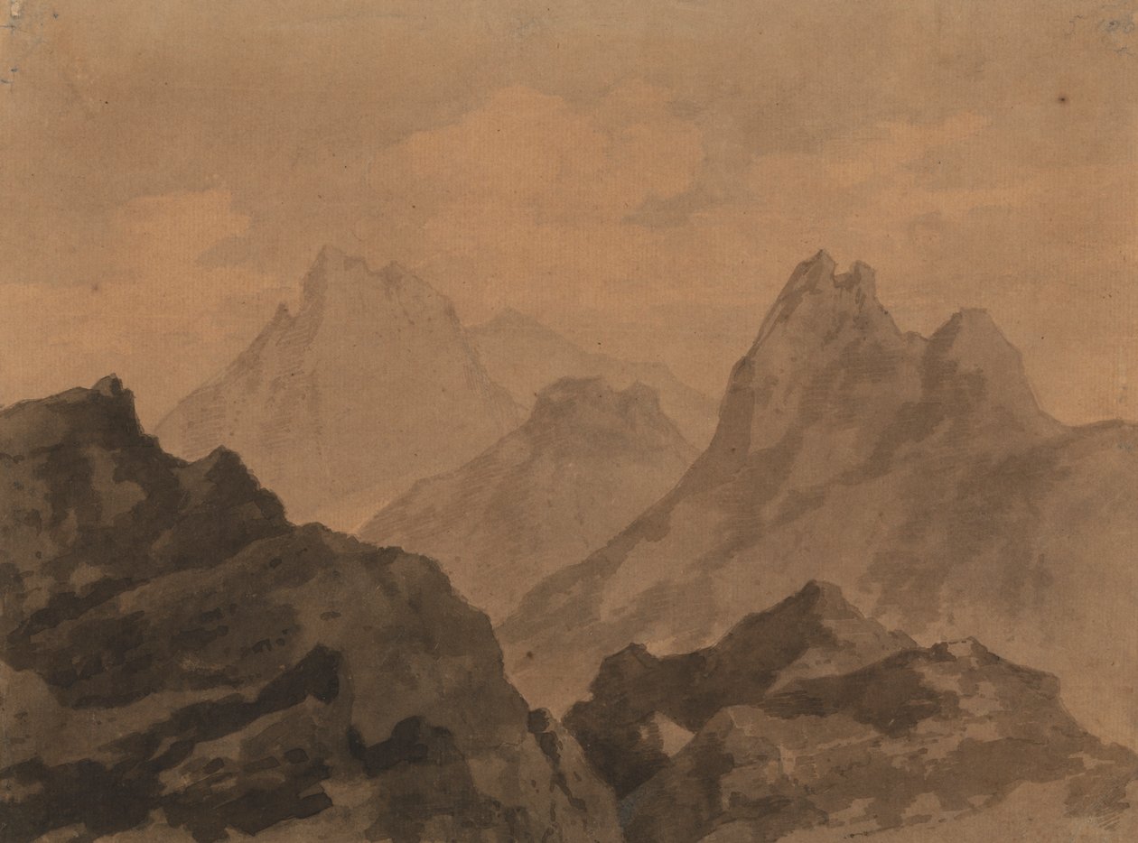 Mountain Tops (A Mountain Study) by Alexander Cozens
