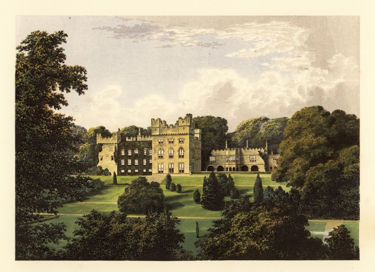 Hutton Hall, Cumbria, England (engraving) by Alexander Francis (after) Lydon