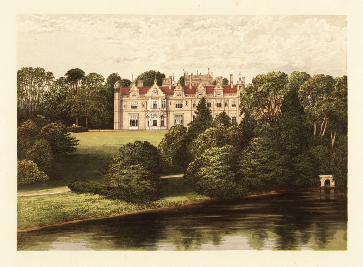 Keele Hall, Staffordshire, England, 1880 (engraving) by Alexander Francis (after) Lydon