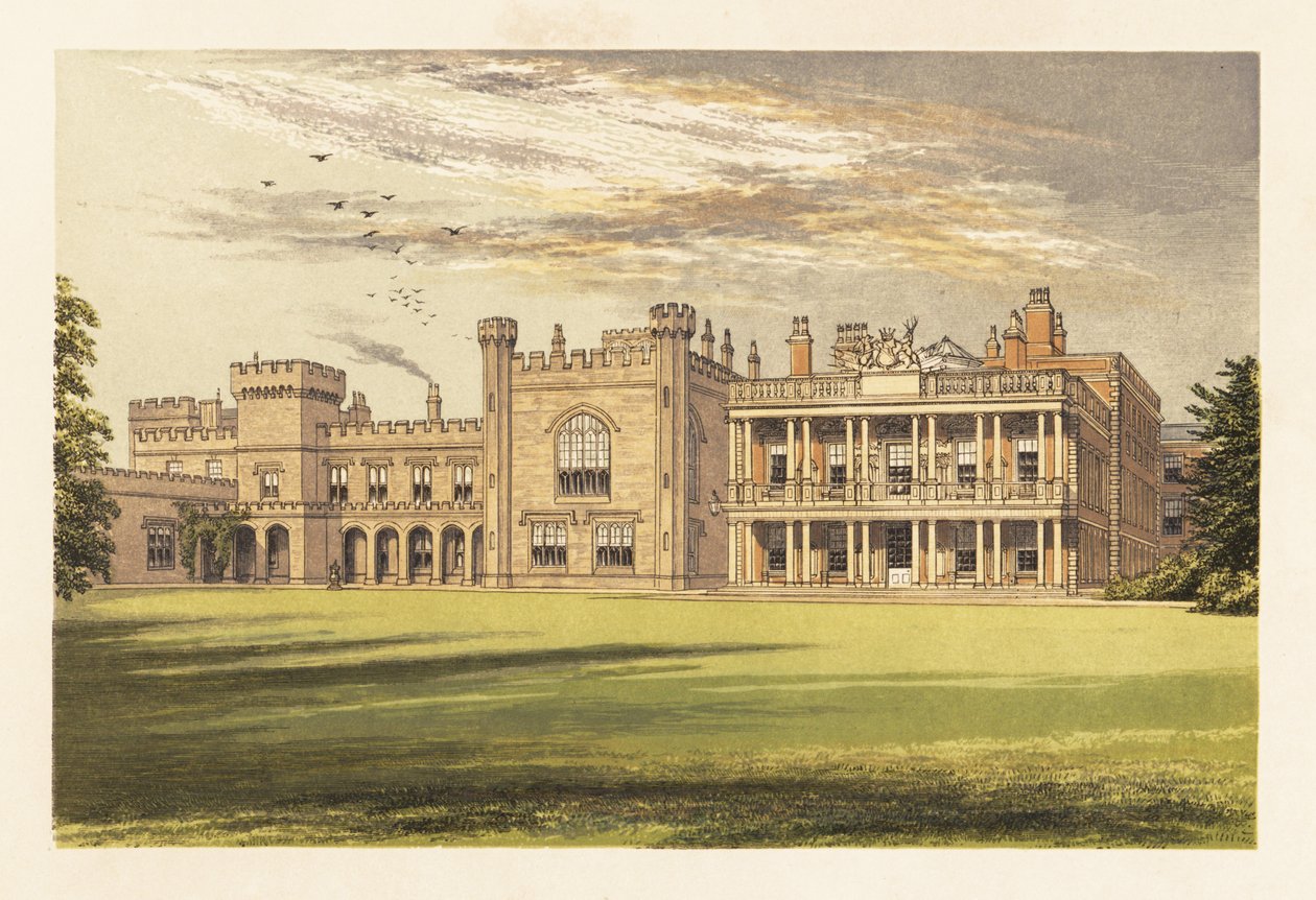 Knowsley Hall, Lancashire, England, 1880 (engraving) by Alexander Francis (after) Lydon