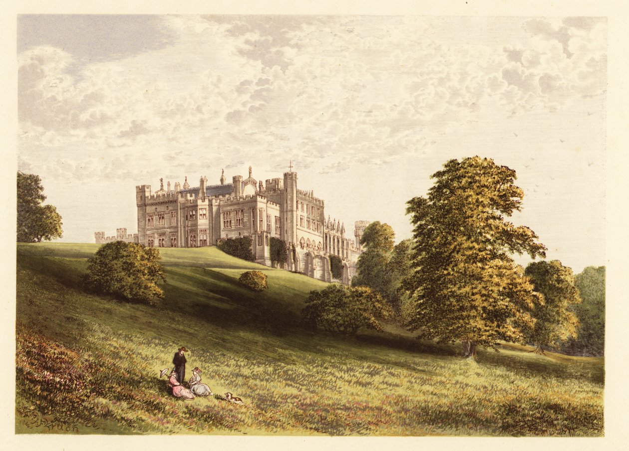 Lambton Castle, County Durham, England, 1880 (engraving) by Alexander Francis (after) Lydon