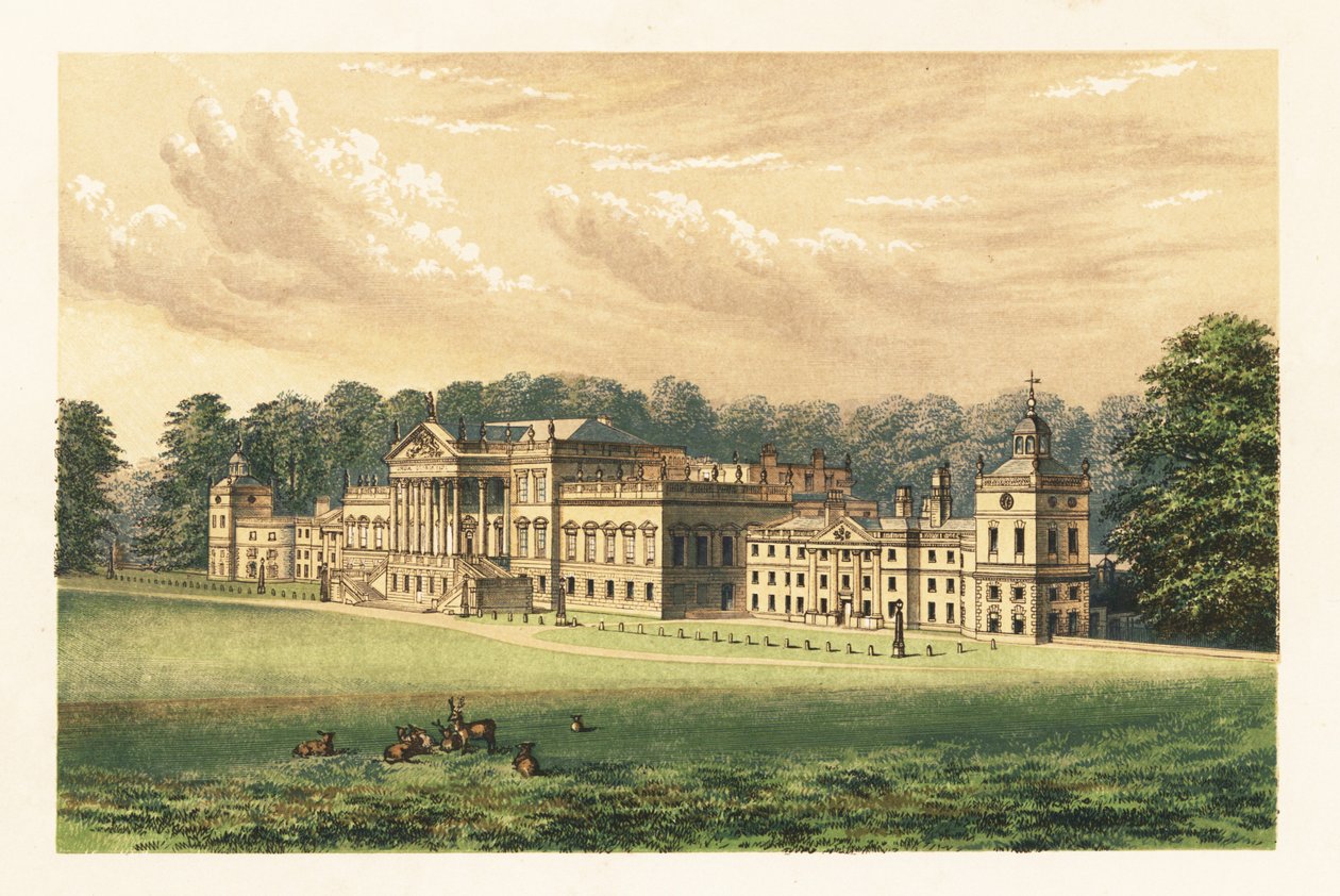 Wentworth Woodhouse, Yorkshire, England, 1880 (engraving) by Alexander Francis (after) Lydon