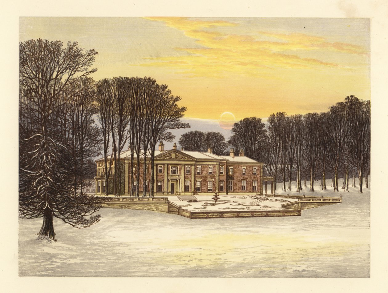 Winter Scene with the Down House, Dorsetshire, England by Alexander Francis (after) Lydon