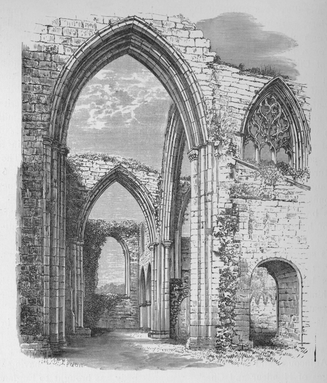 Arches of Transept, Bolton Priory by Alexander Francis Lydon