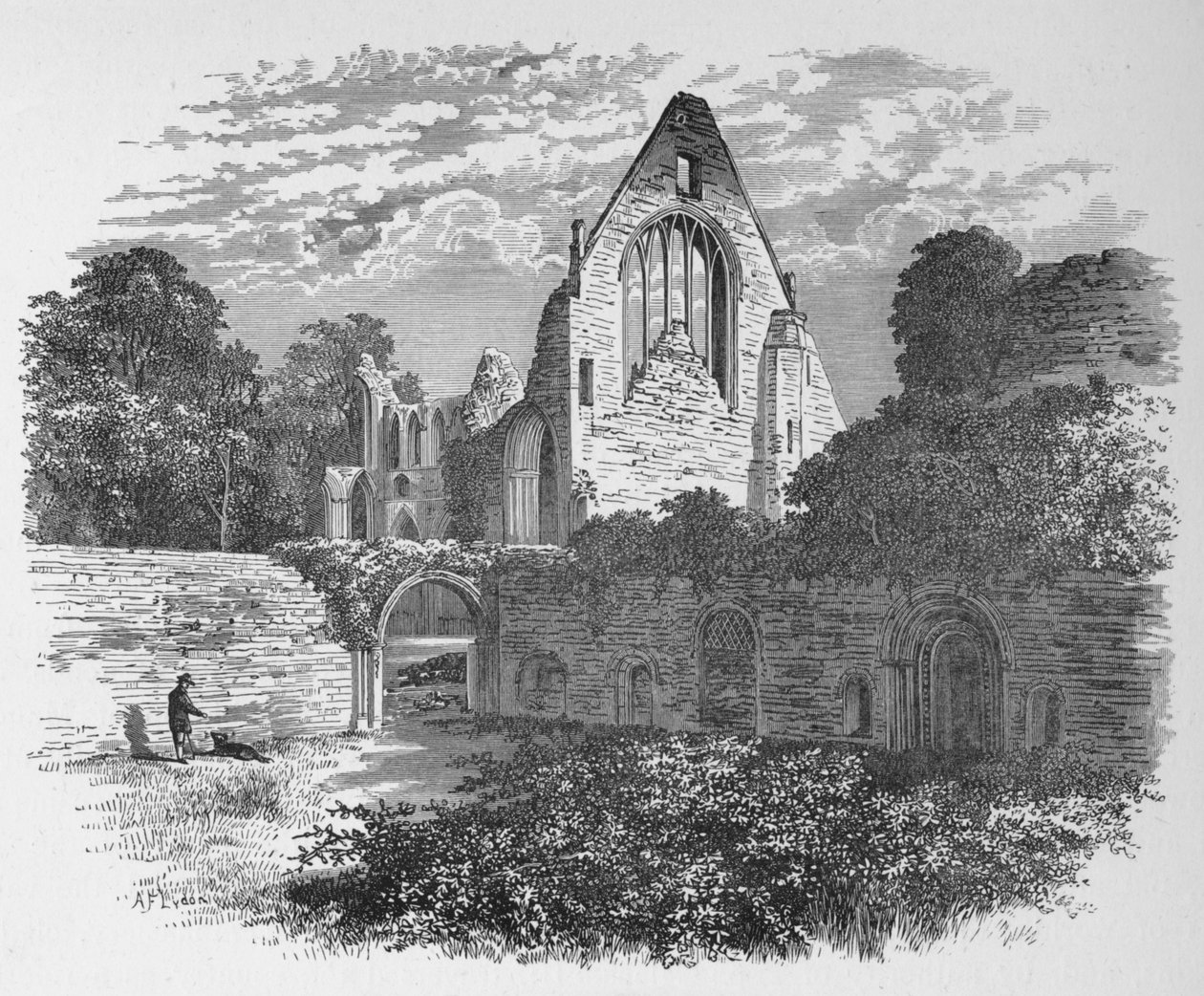 From the Cloister Court, Dryburgh Abbey by Alexander Francis Lydon