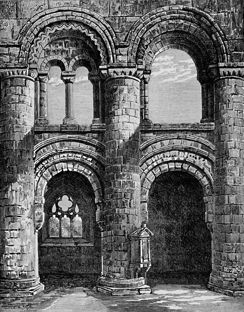Norman Arches in Nave, Jedburgh Abbey, c1880 by Alexander Francis Lydon