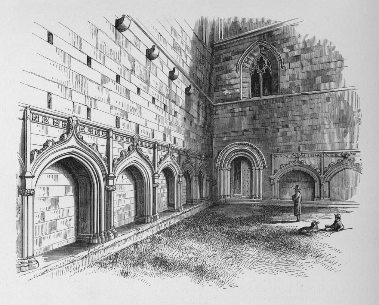 The Cloisters, Melrose Abbey by Alexander Francis Lydon