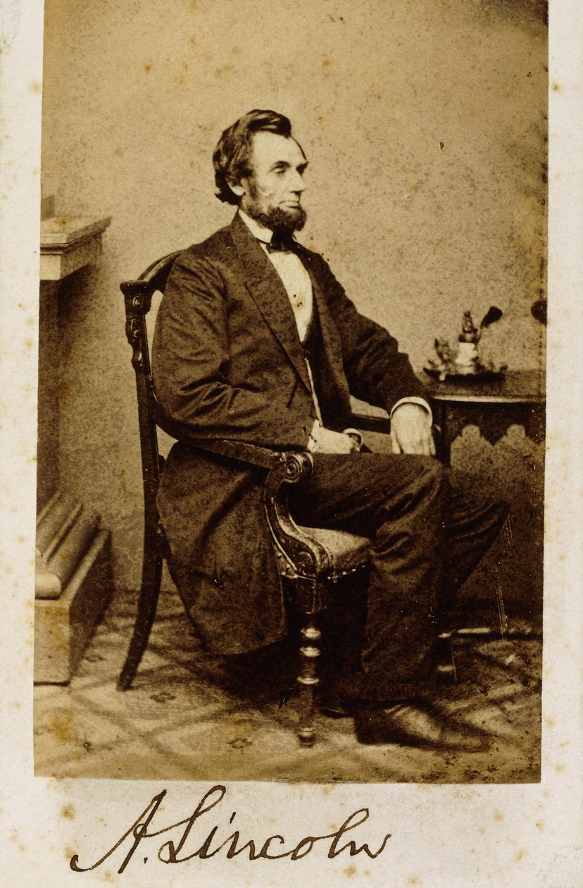 A Signed Carte-de-Visite Photograph of Abraham Lincoln, 1861 by Alexander Gardner