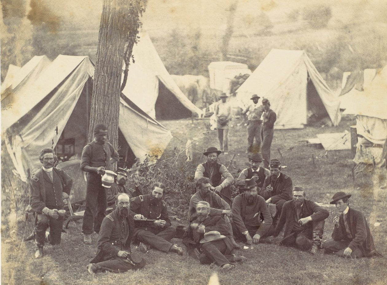 Group at Headquarters of the Army of the Potomac, Antietam, October 1862 by Alexander Gardner