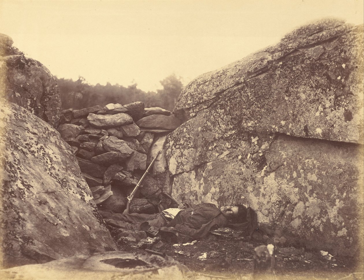 Home of a Rebel Sharpshooter, Gettysburg by Alexander Gardner