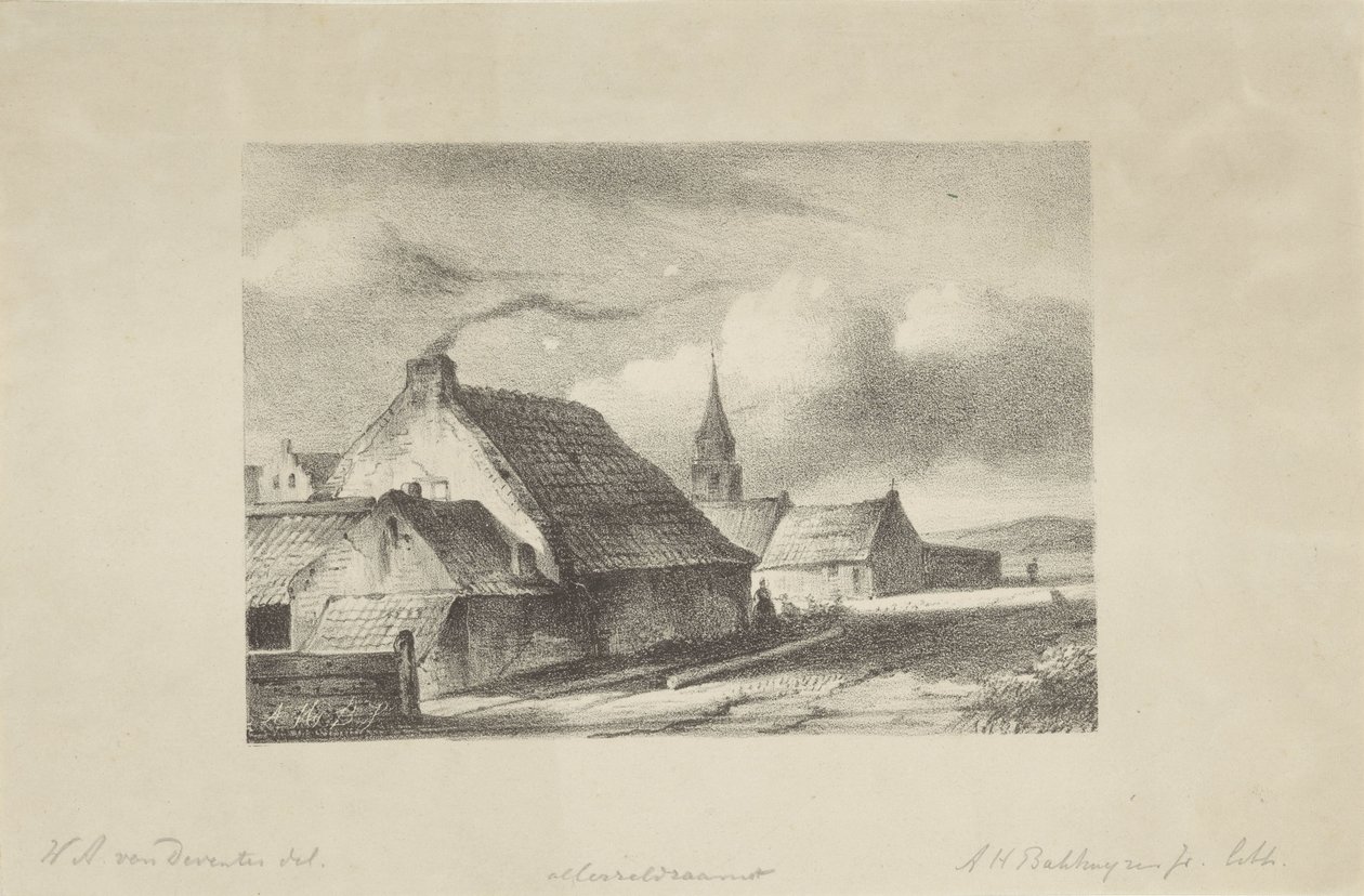 Houses and a Church Tower in Katwijk by Alexander Hieronymus Bakhuyzen (II)