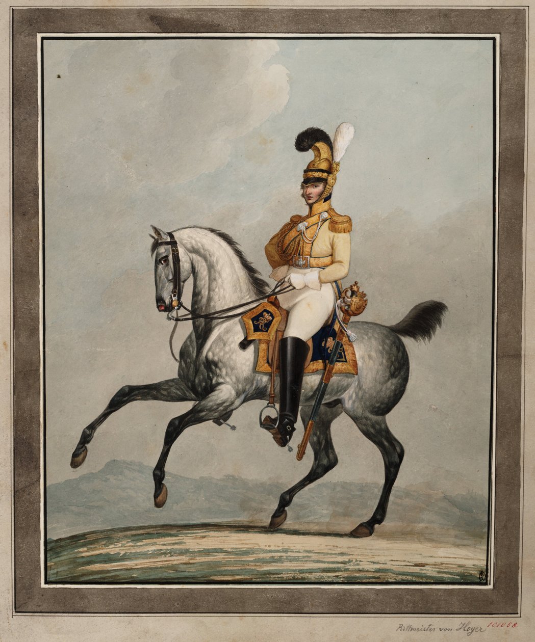 Dragoon Officer of the Royal Saxon Army by Alexander Ivanovich Sauerweid