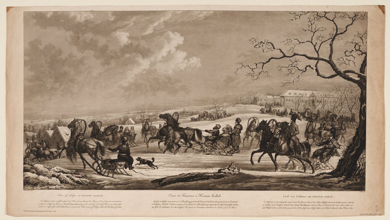 Race of Sledges at Krasny Kabachok (Little Red Tavern), 1814 by Alexander Ivanovich Sauerweid