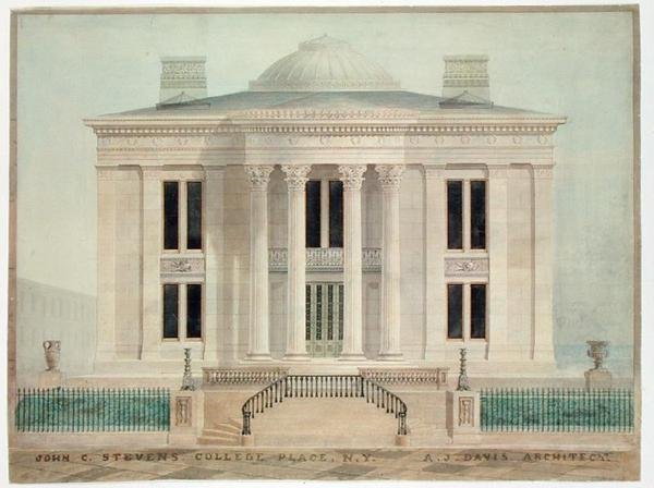Residence of John Cox Stevens, New York City by Alexander Jackson Davis