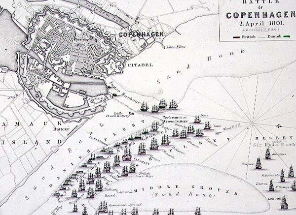 Plan of the Battle of Copenhagen, 2nd April 1801 by Alexander Keith Johnston