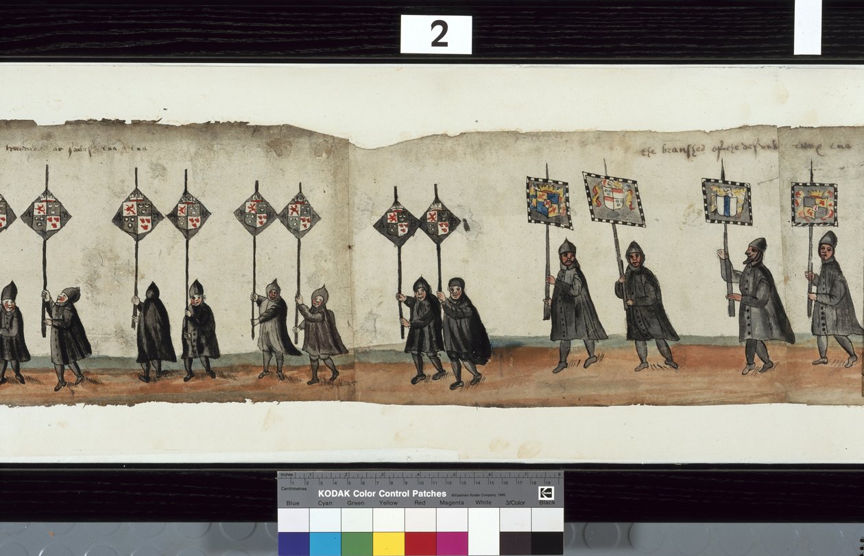Detail from The Huntly Funeral Procession, said to have been used for the obsequies of George 1st, Marquess of Huntly by Alexander Kincaid