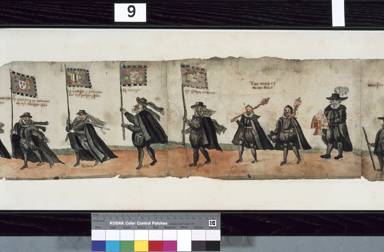 Detail from The Huntly Funeral Procession, said to have been used for the obsequies of George 1st, Marquess of Huntly by Alexander Kincaid