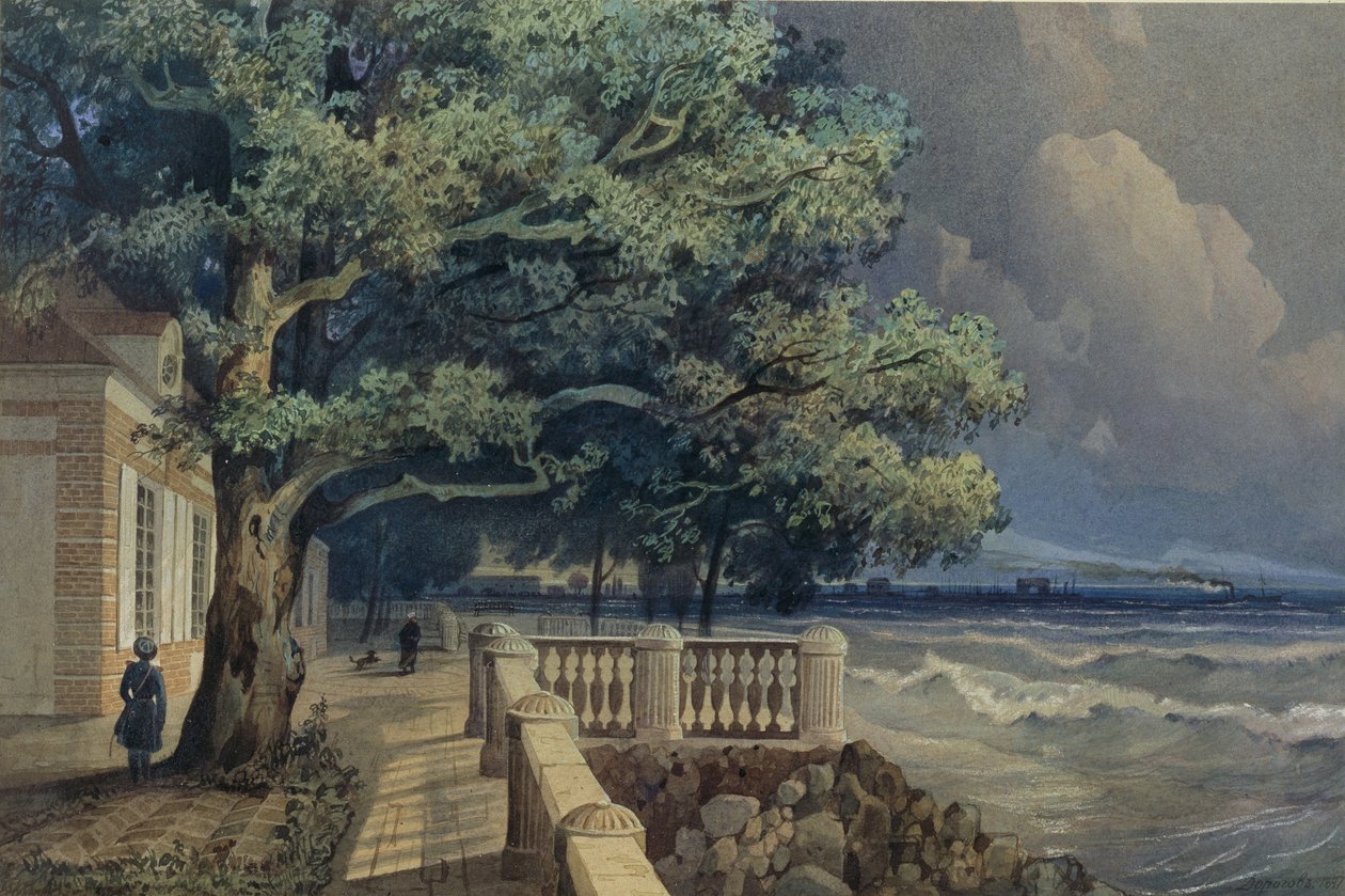 Terrace in the Monplaisir Palace, Peterhof, 1847 by Alexander Matveyevich Dorogov