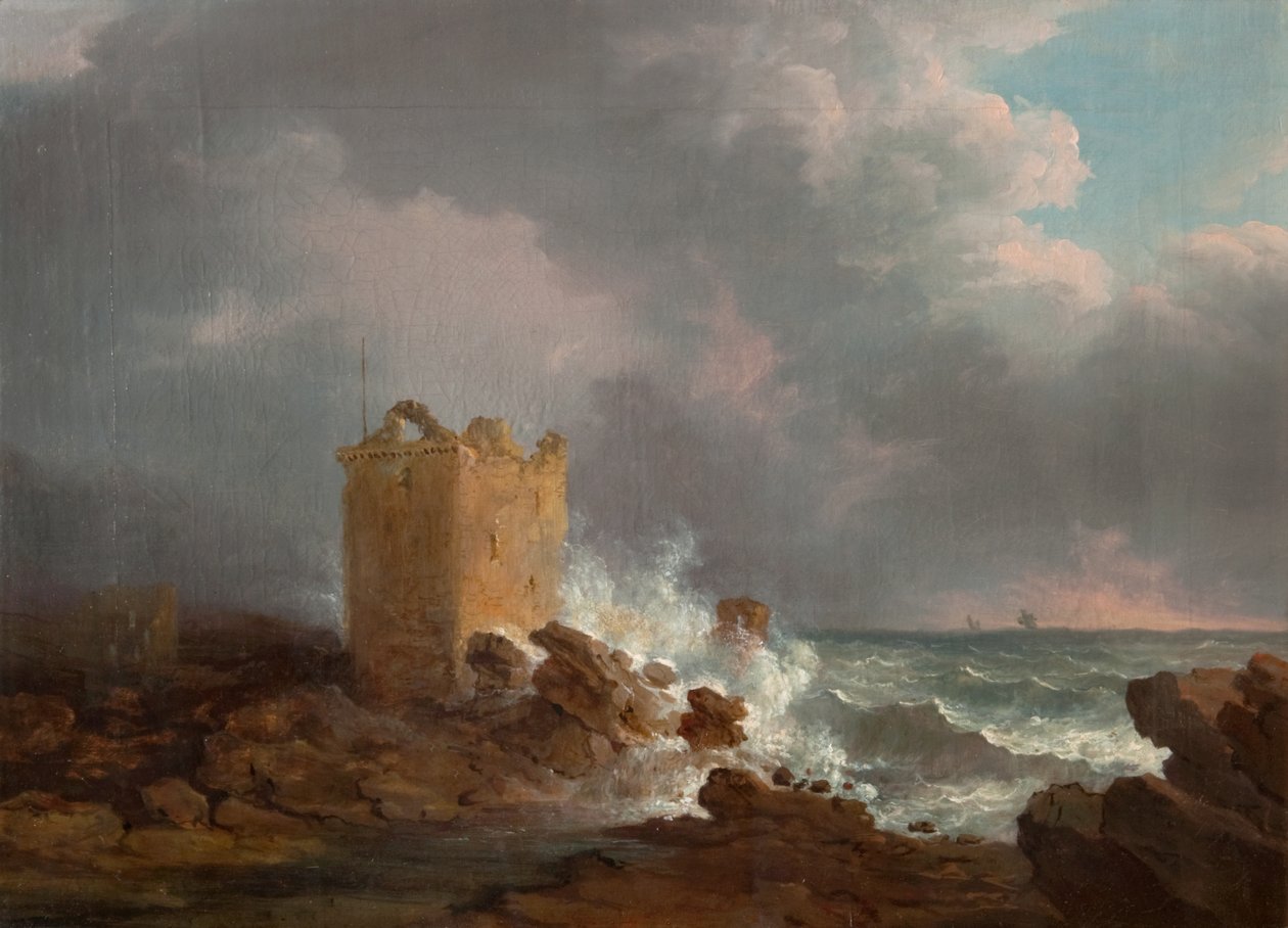Broughty Castle During a Storm by Alexander Nasmyth