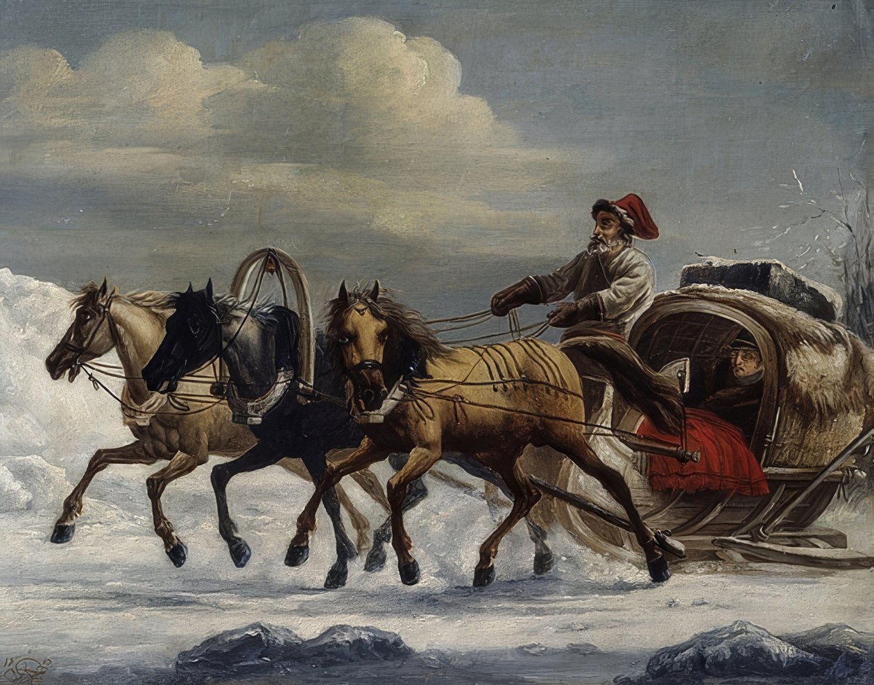 Troika. 1816 by Alexander Osipovich Orlowski