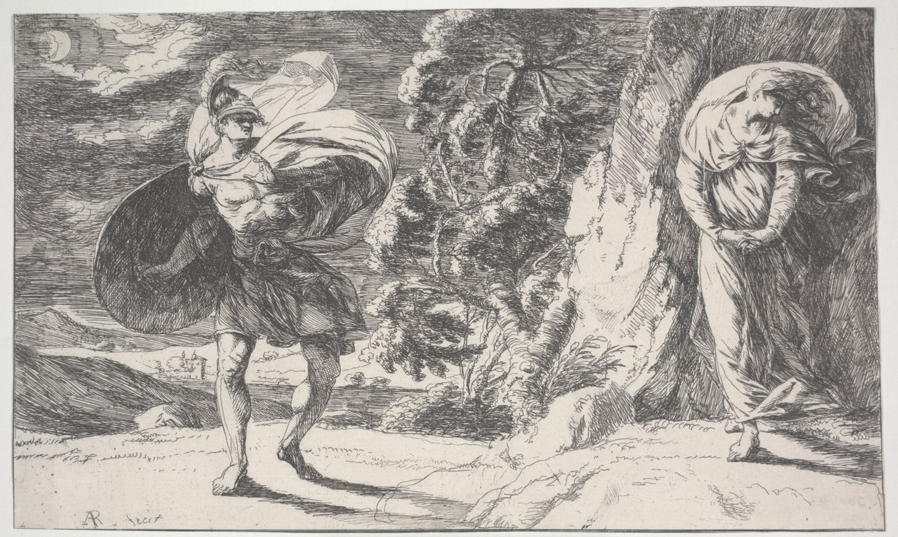Fingal Encounters Carbon Carglass, first printed c.1773 by Alexander Runciman