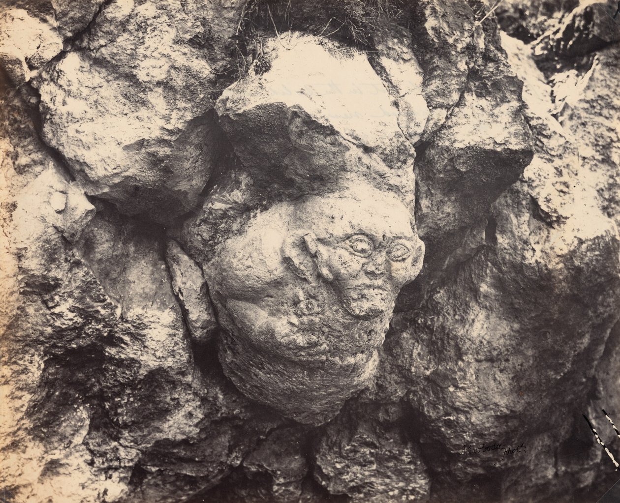Gigantic Head Cut in the Solid Rock, Lately Discovered near Smyrna at the Entrance of a Cave by Alexander Sandor Svoboda