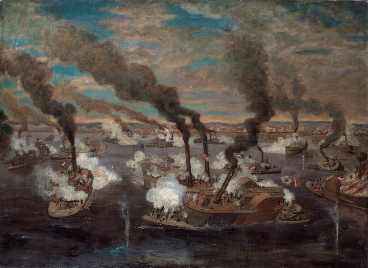 Great Naval Battle at Memphis, Tennessee by Alexander Simplot