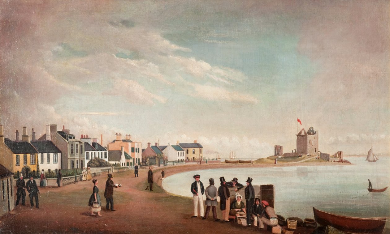Beach Crescent and Broughty Castle, c.1835 by Alexander Smith