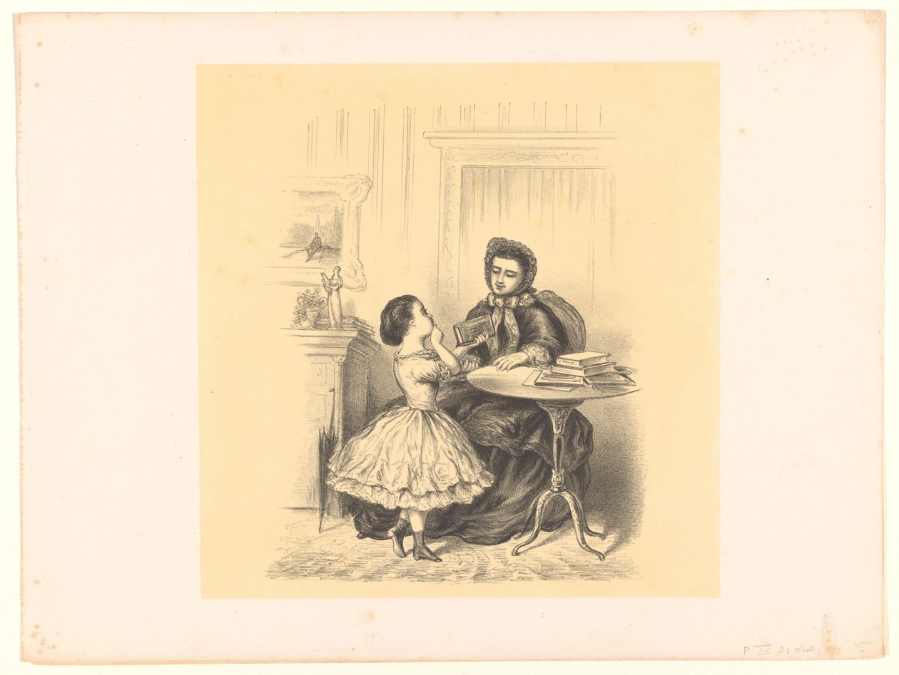 Interior with a Girl Handing a Book to Her Mother by Alexander Ver Huell