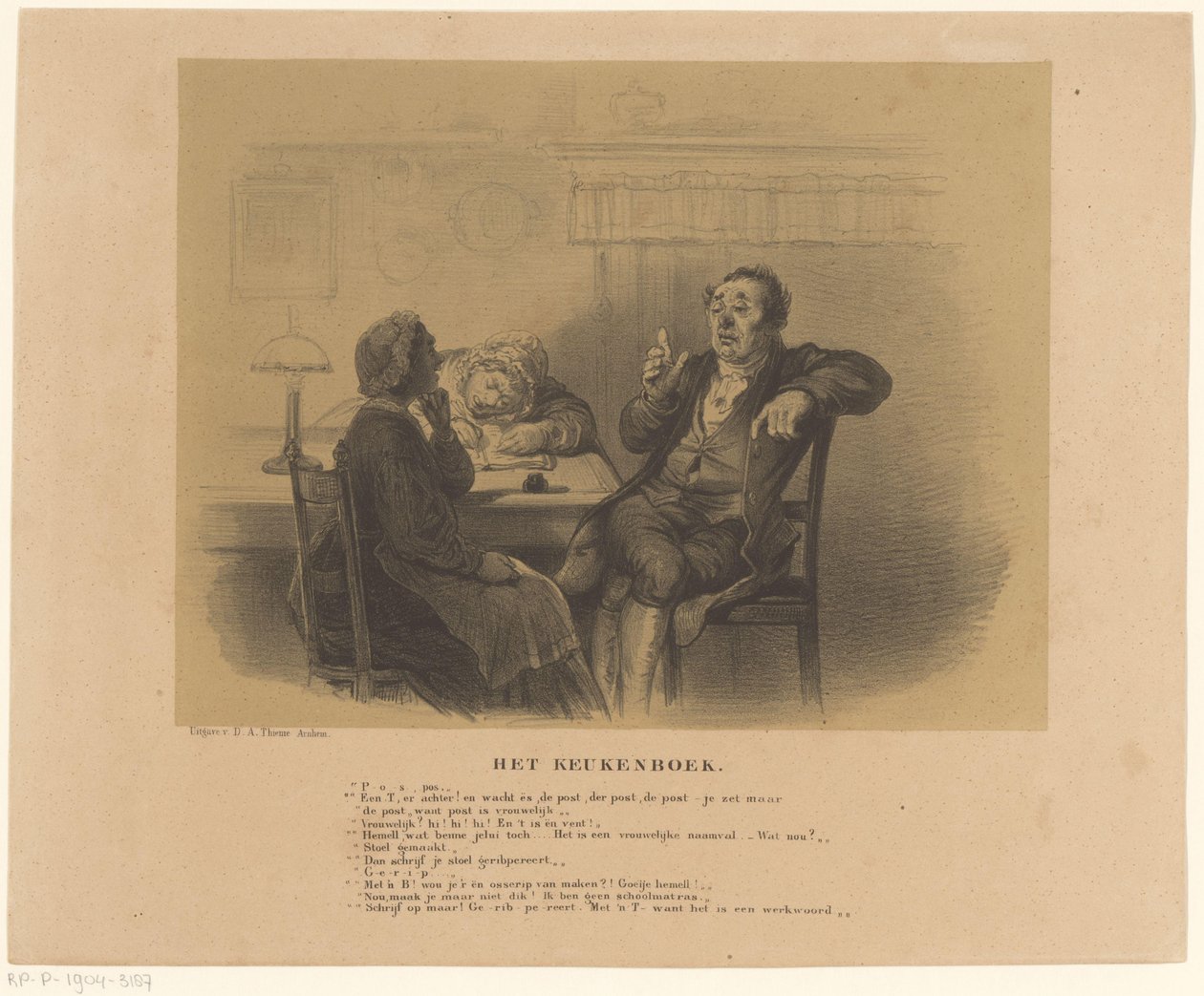 Man and women at table (The Kitchen Book) by Alexander Ver Huell