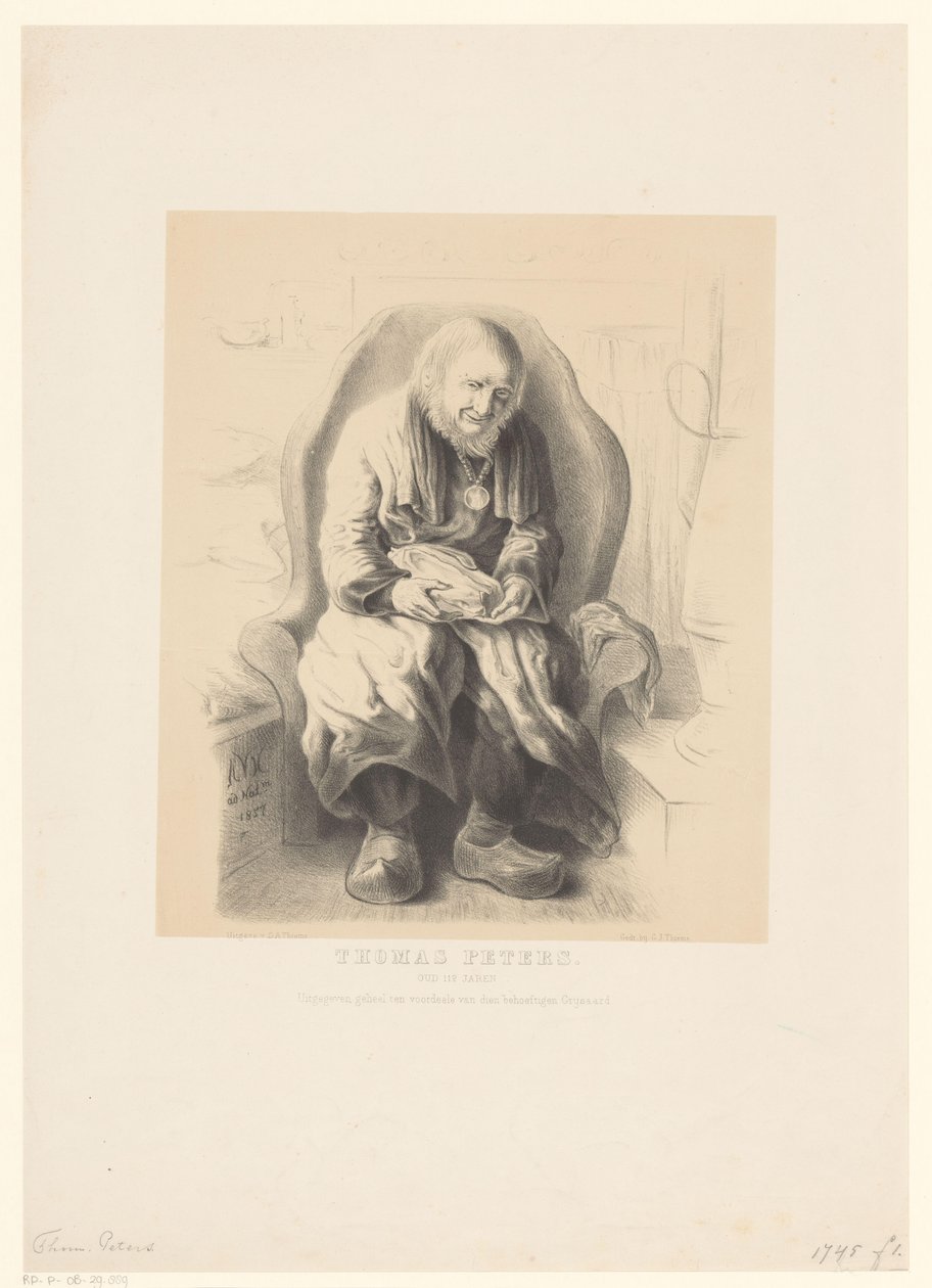 Portrait of Thomas Peters, aged 112 years by Alexander Ver Huell