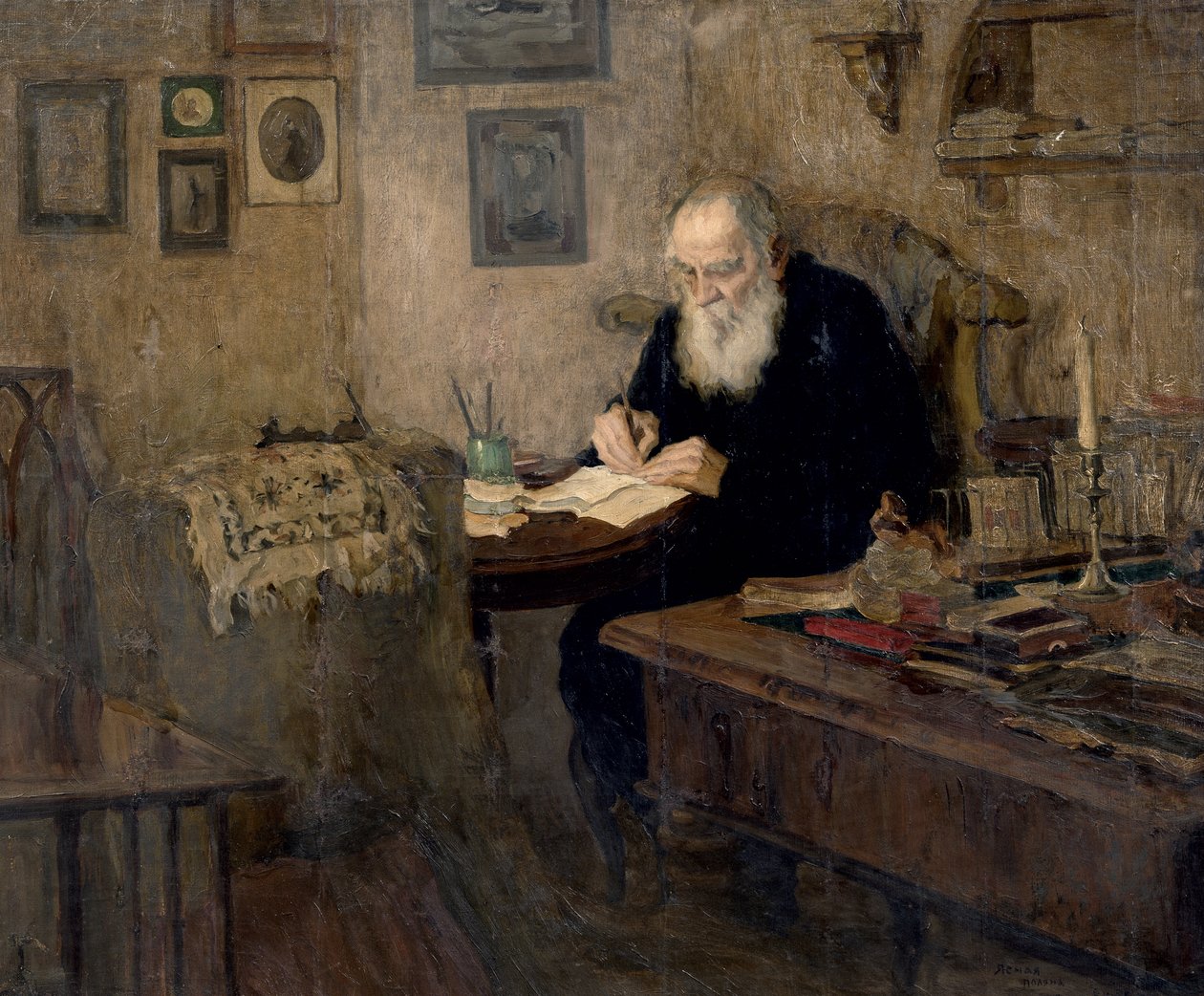 Portrait of Leo Tolstoy by Alexander Viktorovich Moravov