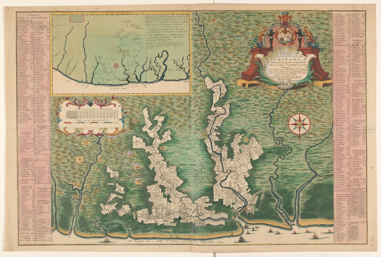 General Map of Suriname General Map of the Colony or Province of Suriname: With the Rivers, Districts, Discoveries by Military Expeditions and the Size of the Measured Plantations / By Order, at the Expense, and with the Approval of the Honorable Gentlemen by Alexander de Lavaux