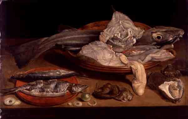 Still Life with Fish and Oysters by Alexander van Adriaenssen
