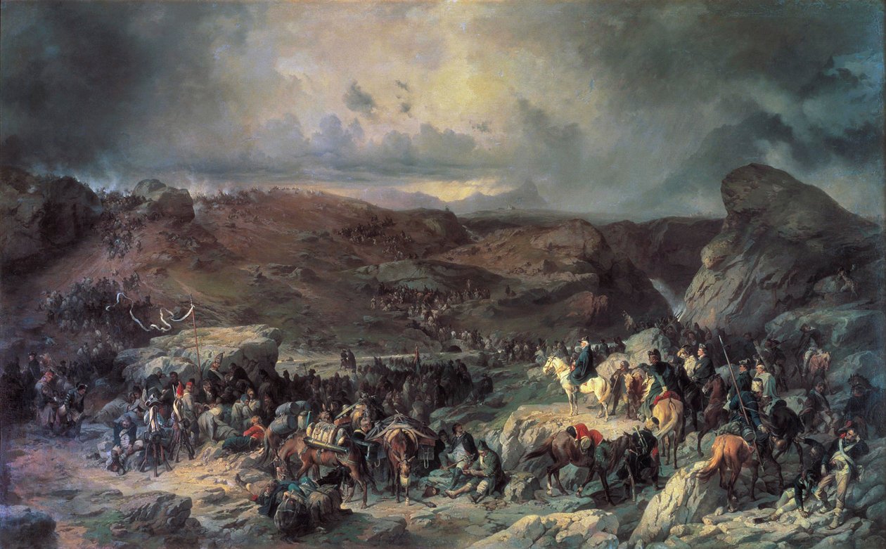 Army of Alexander Suvorov Crossing the St Gotthard Pass, September 1799, 19th Century by Alexander von Kotzebue