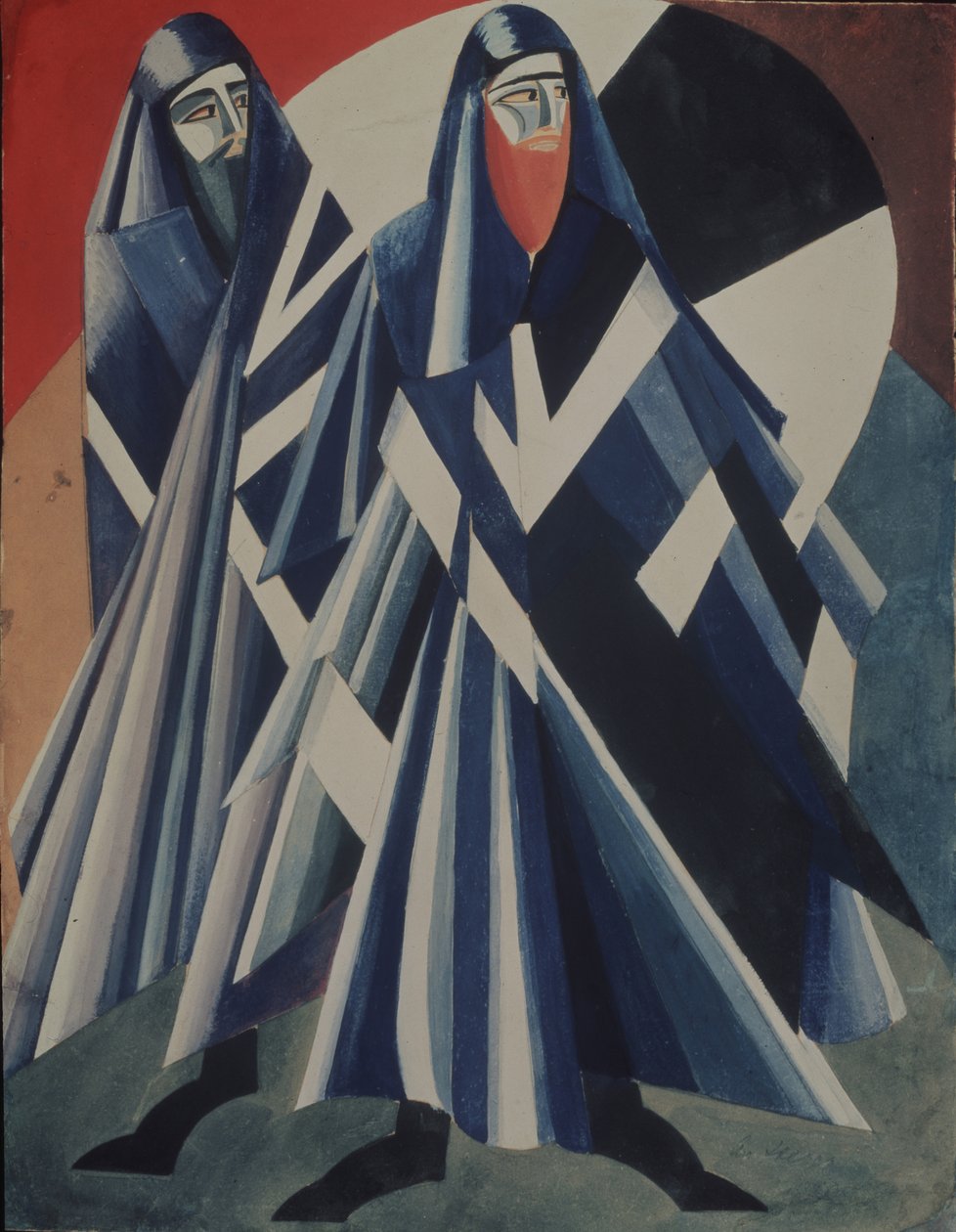 Jews. Costume Design for the Theatre Play Salomé by O. Wilde, 1917 by Alexandra Alexandrowna Exter