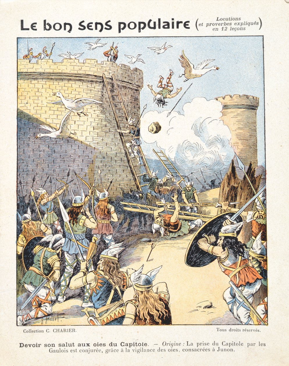 Geese save the Roman Capitol from Gaulish invaders, from 