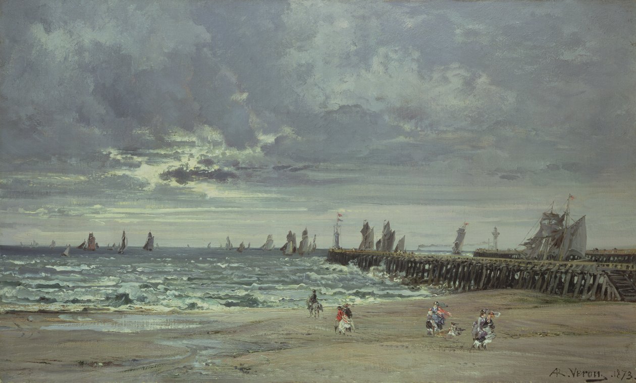 The Sea at Boulogne, 1873 by Alexandre Rene Veron