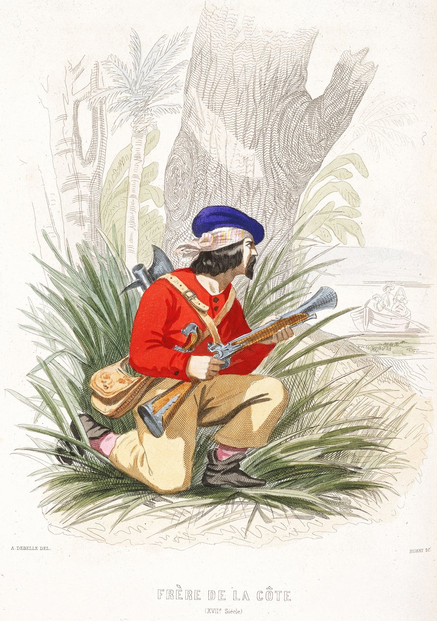 A pirate prepares for ambush, mid 19th century by Alexandre (after) Debelle