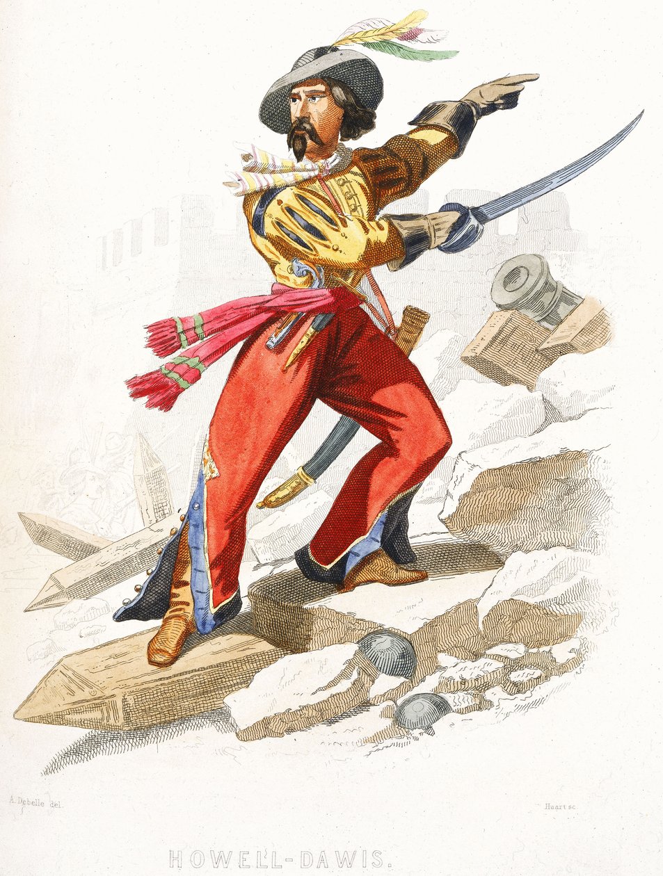 The Welsh pirate Howell Davis, mid 19th century by Alexandre (after) Debelle