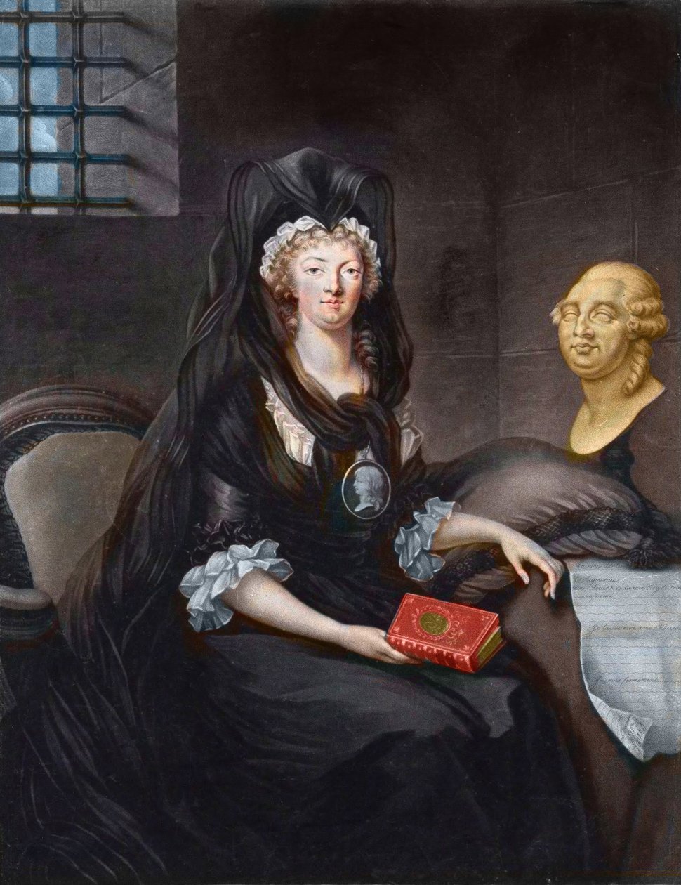 Portrait of Marie Antoinette in deep mourning at the prison of the Temple by Alexandre (after) Kucharski