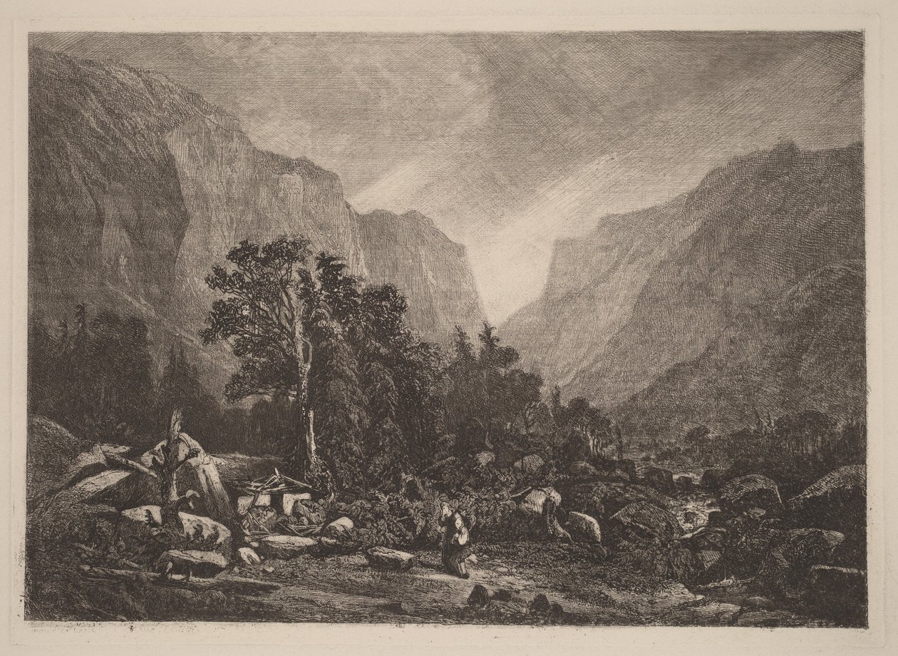 Couple by a Ruined House by Alexandre Calame